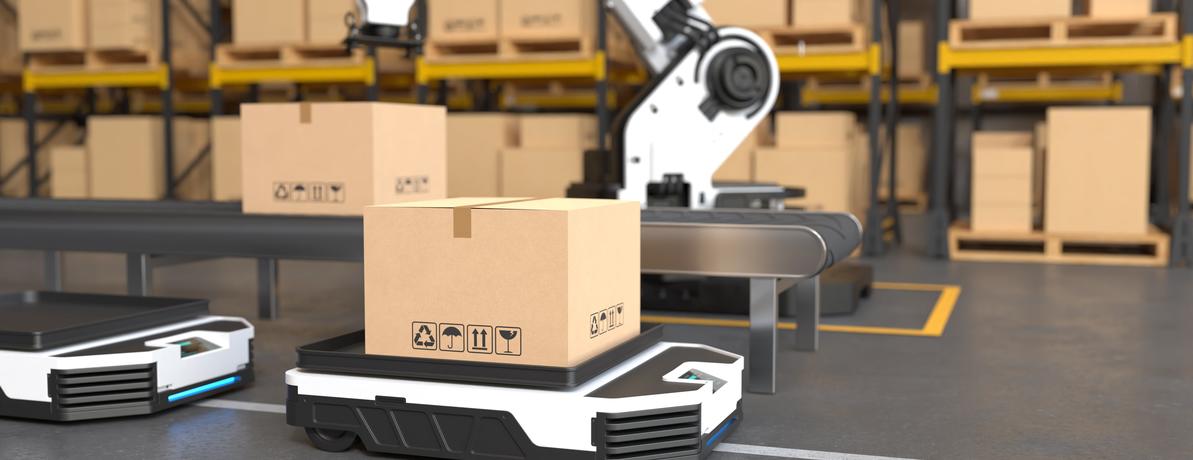 robot arm picks up box autonomous min